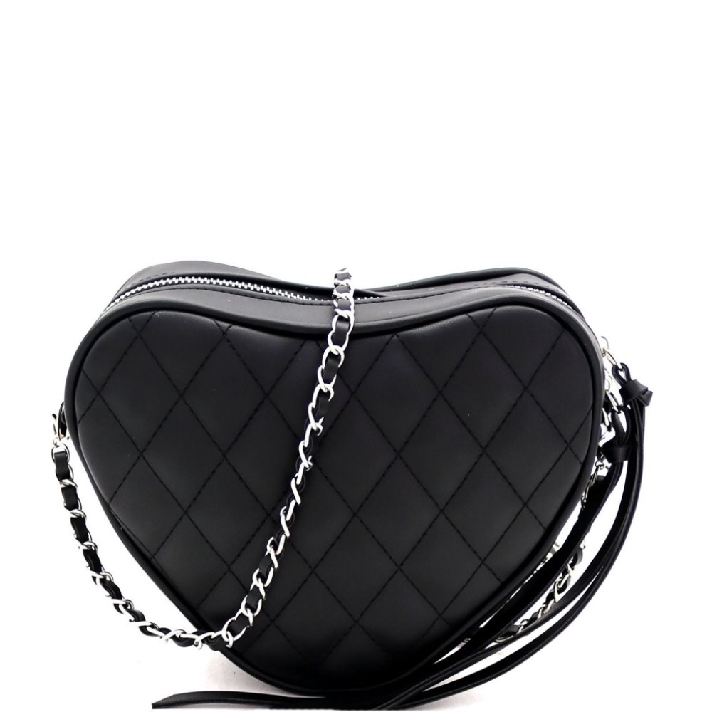 Be My Heart Quilted Heart shape shoulder bag